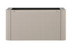 Sulora onderkast afgeronde hoeken geribbeld met 1 lade 1 uitsparing 120 x 48 cm mat beige