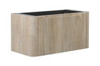 Sulora onderkast afgeronde hoeken geribbeld met 1 lade 1 uitsparing 80 x 48 cm licht eiken