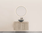 Sulora onderkast afgeronde hoeken geribbeld met 1 lade 1 uitsparing 100 x 48 cm licht eiken