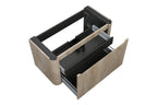 Sulora onderkast afgeronde hoeken geribbeld met 1 lade 1 uitsparing 100 x 48 cm licht eiken