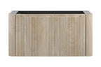 Sulora onderkast afgeronde hoeken geribbeld met 1 lade 1 uitsparing 120 x 48 cm licht eiken