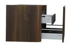 Sulora onderkast afgeronde hoeken geribbeld met 1 lade 1 uitsparing 100 x 48 cm walnoot