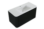 Sulora onderkast afgeronde hoeken geribbeld met 1 lade 1 uitsparing 80 x 48 cm mat zwart