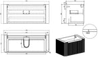 Sulora onderkast afgeronde hoeken geribbeld met 1 lade 1 uitsparing 120 x 48 cm mat zwart