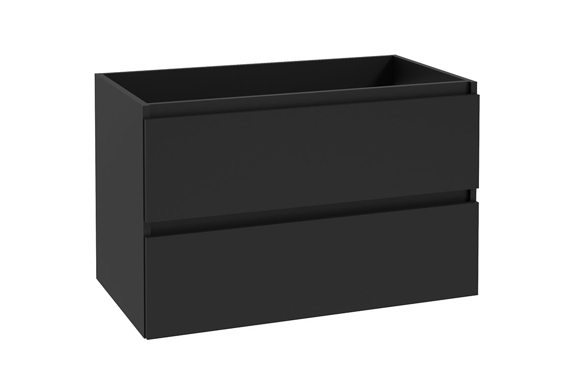 Alvara onderkast met 2 laden 1 uitsparing 80 x 46 cm mat zwart Hoofdafbeelding