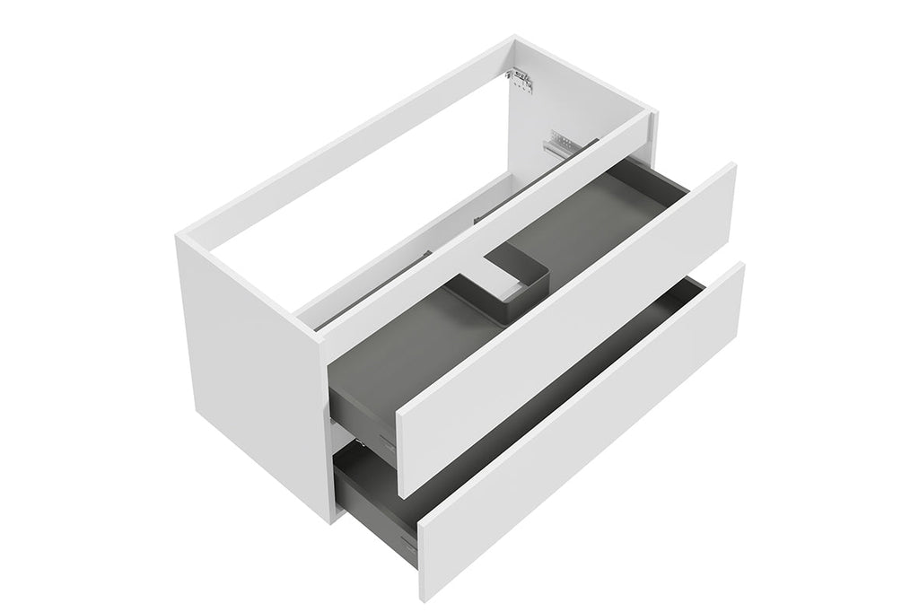 Alvara onderkast met 2 laden 1 uitsparing 100 x 46 cm mat wit