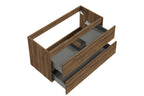 Alvara onderkast met 2 laden 1 uitsparing 100 x 46 cm donker warm eiken