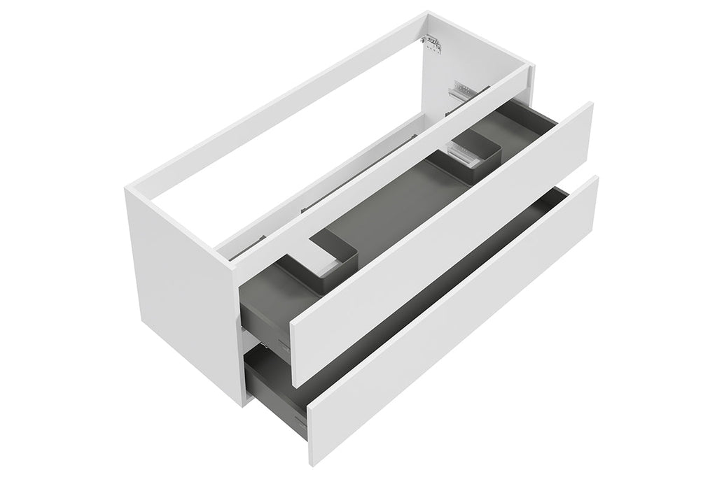 Alvara onderkast met 2 laden 2 uitsparingen 120 x 46 cm mat wit
