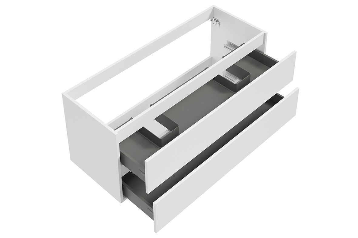 Alvara onderkast met 2 laden 2 uitsparingen 120 x 46 cm mat wit