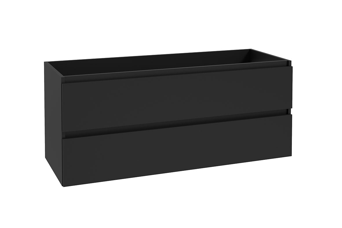 Alvara onderkast met 2 laden 2 uitsparingen 120 x 46 cm mat zwart Hoofdafbeelding