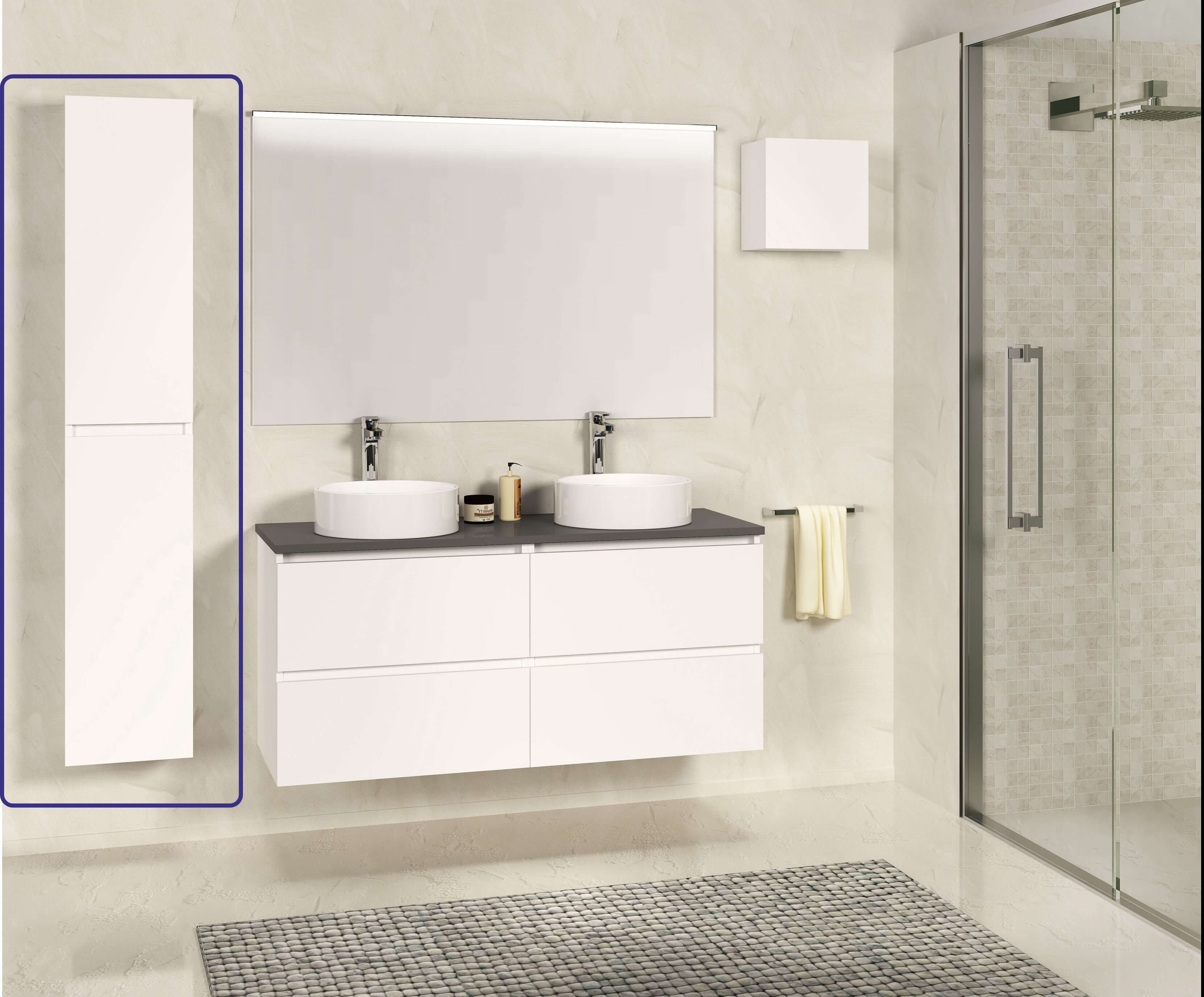 SEPHIA kolomkast 140x30x25 mat wit Hoofdafbeelding