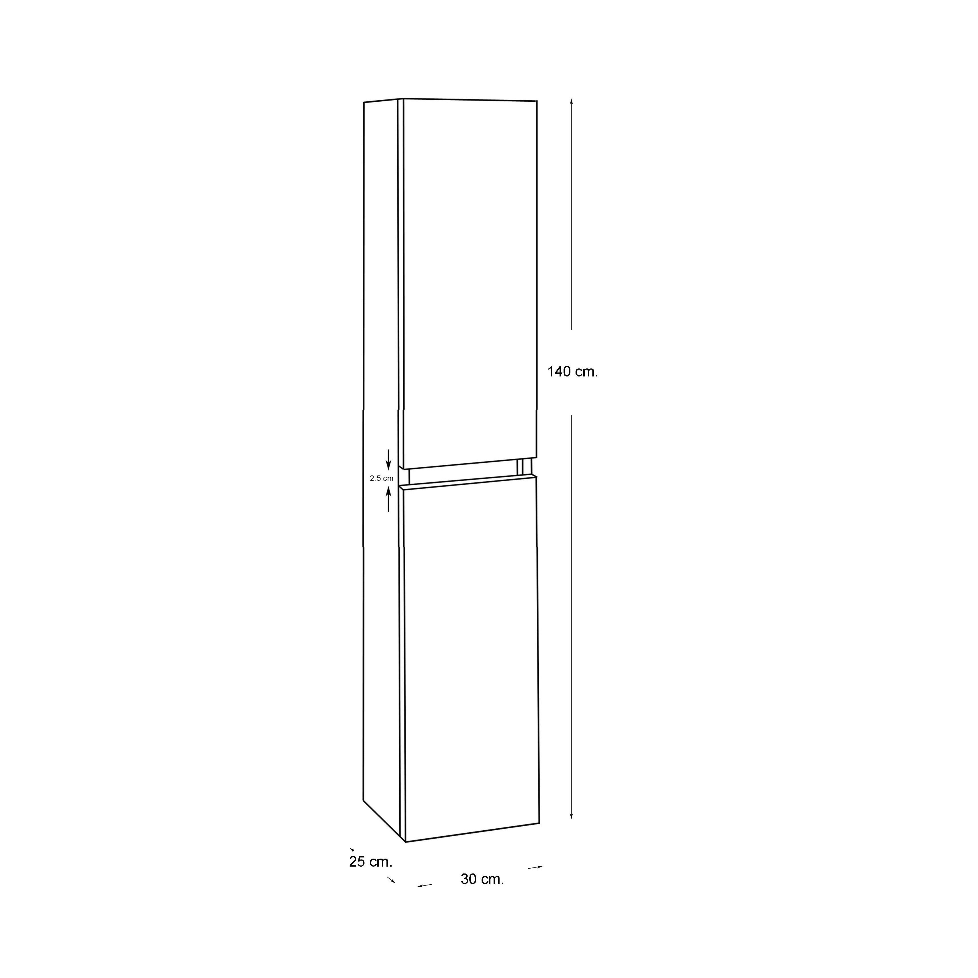 SEPHIA kolomkast 140x30x25 mat wit Secundaire afbeelding