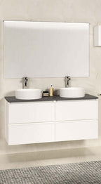 Bologna Onderkast Wiesbaden 120 cm met stenen blad in mat wit