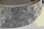 Wiesbaden blauwe steen rond 40x12 cm hamerslag opzetwastafel