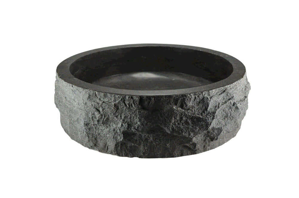Wiesbaden blauwe steen rond 40x12 cm hamerslag opzetwastafel Hoofdafbeelding