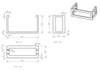 Vierkante Montagebeugel Wiesbaden RVS 40X22X15 Cm