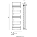 BELRAD Badkamer Radiator Mat Zwart – Linkeraansluiting/Combi