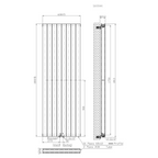 BELRAD Verticale designradiator dubbelzijdig – Middenaansluiting