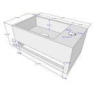 Solid Surface Fontein met Handdoekhouder Wiesbaden 35,6X20,3X15,9 Cm (Kraangat Links of Rechts)