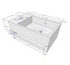 Solid Surface Fontein met Handdoekhouder Wiesbaden 35,6X20,3X15,9 Cm (Kraangat Links of Rechts)