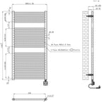 Elara elektrische radiator Smart WiFi 118,5 x 60 cm gunmetal PVD