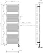 Elara elektrische radiator Smart WiFi 181,7 x 60 cm mat zwart