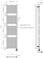 Elara elektrische radiator Smart WiFi 181,7 x 45 cm gunmetal PVD