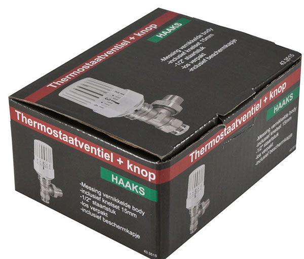 thermostatische radiatorventiel 1/2''x15mm haaks Secundaire afbeelding