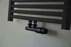 Radiateur Onderblok Rechts Wiesbaden in Mat Zwart (Voor Middenaansluiting)