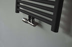 Onderblok Radiator Aansluitset Wiesbaden 16x2,0 +15 Compressie Rechtshoek Links Aansluiting Geborsteld Staal (RVS Look)