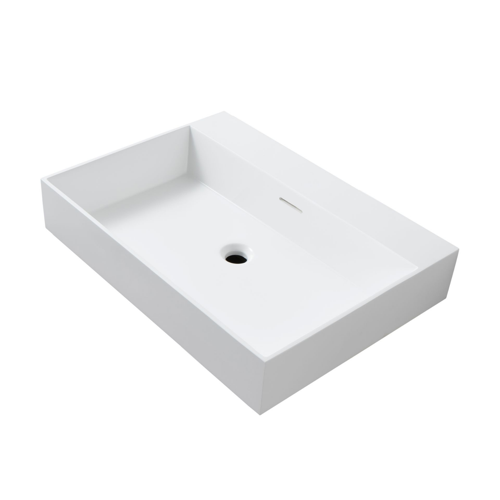 Wonda Square wastafel – 1 wasbak – zonder kraangat – kunstmarmer