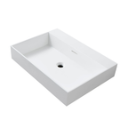 Wonda Square wastafel – 1 wasbak – zonder kraangat – kunstmarmer