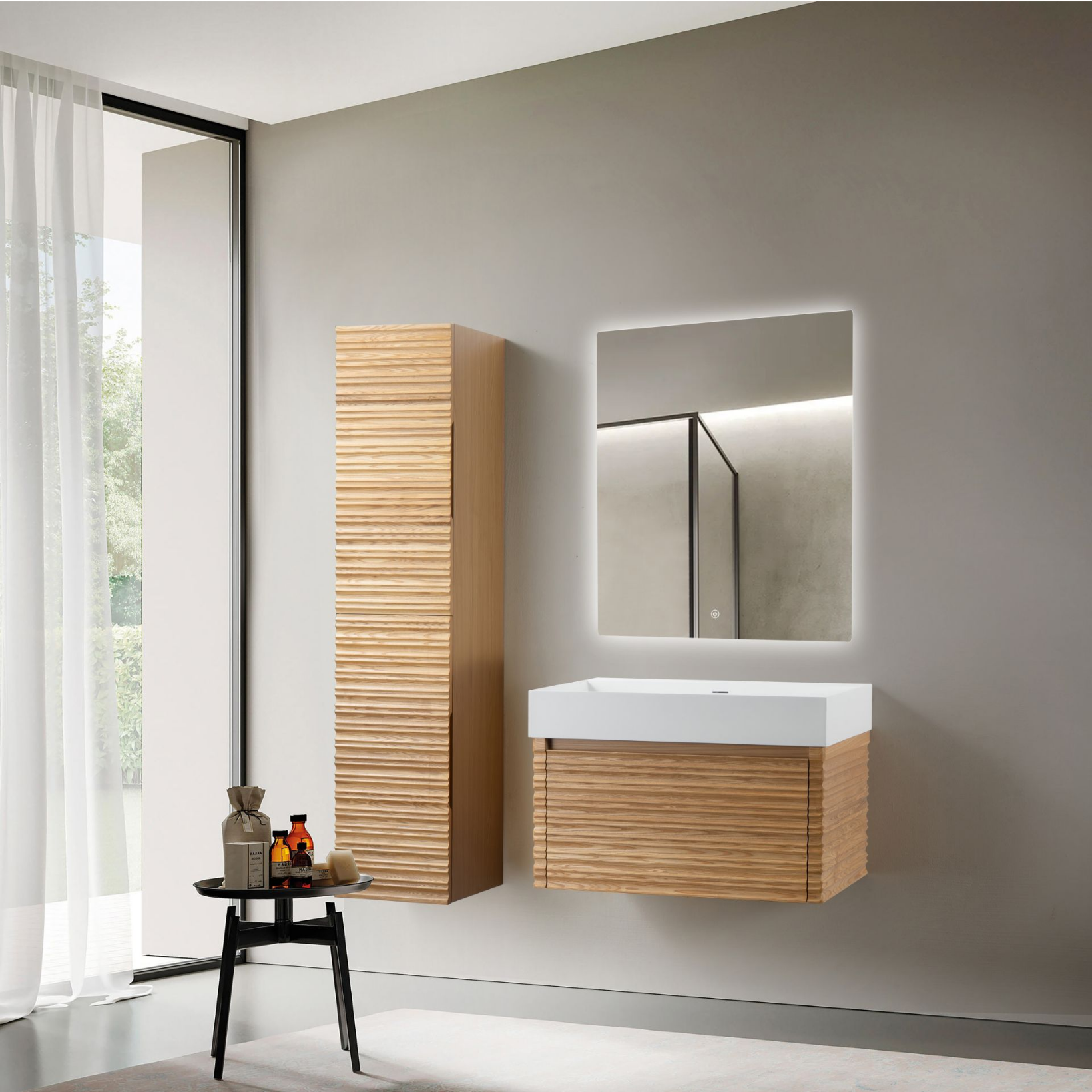 Wonda Square wastafel – 1 wasbak – zonder kraangat – kunstmarmer