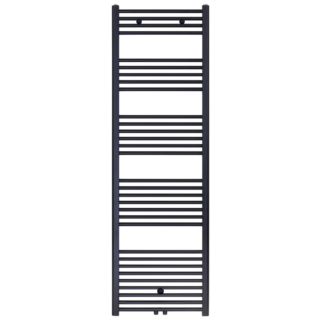BELRAD Badkamer Radiator Zwart Mat Geborsteld – Middenaansluiting