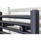 BELRAD Badkamer Radiator Zwart Mat Geborsteld – Middenaansluiting