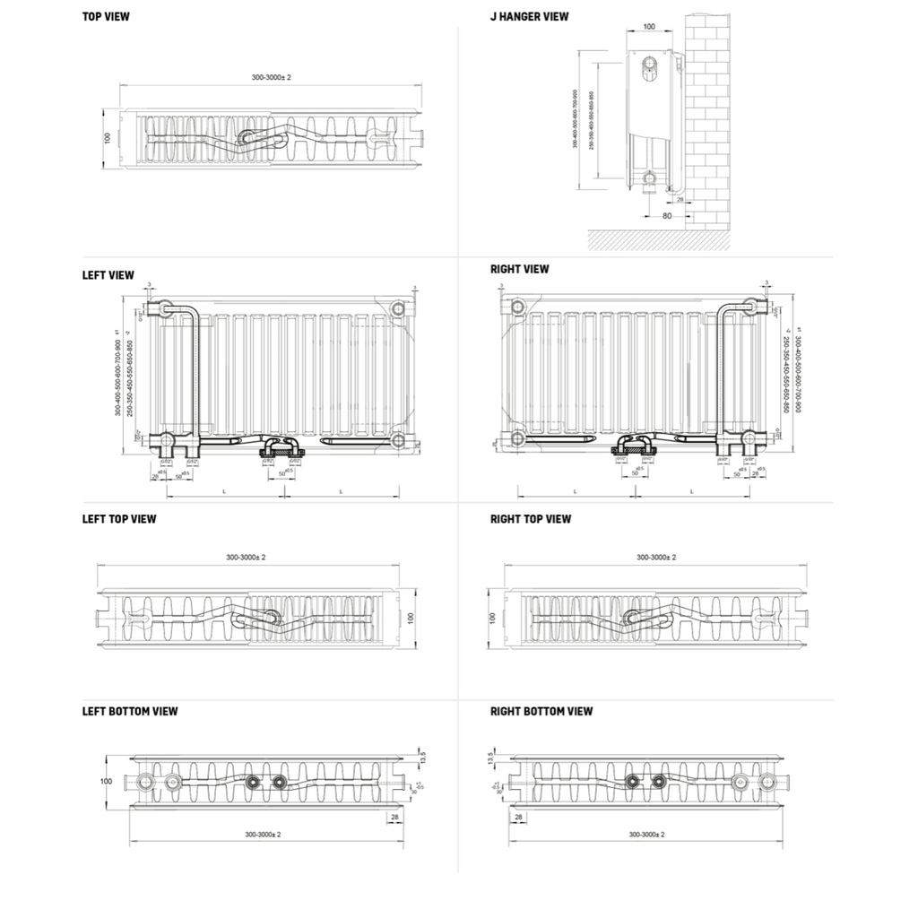 STELRAD BEL8 Paneelradiator Type 22 – Middenaansluiting