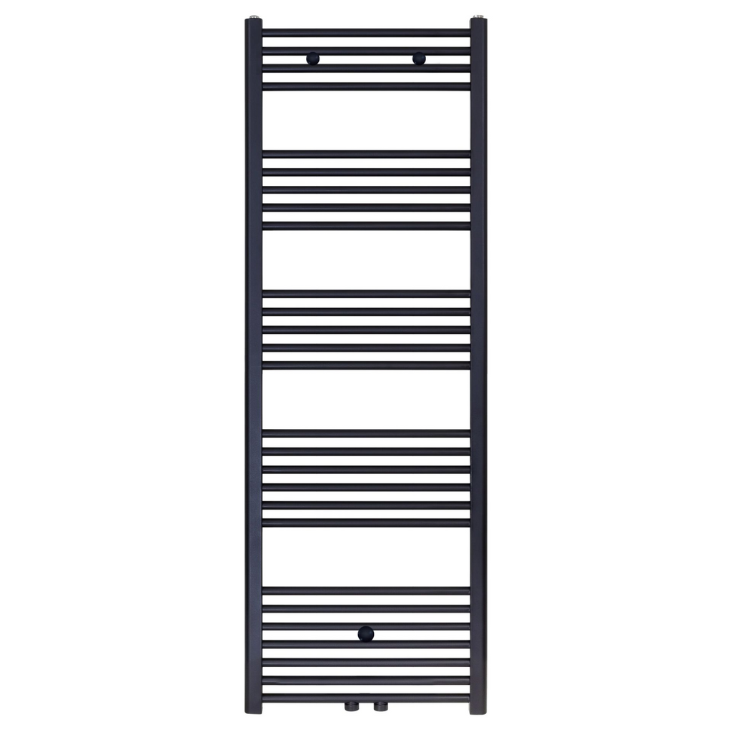 BELRAD Badkamer Radiator Zwart Mat Geborsteld – Middenaansluiting