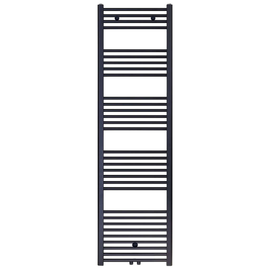 BELRAD Badkamer Radiator Zwart Mat Geborsteld – Middenaansluiting