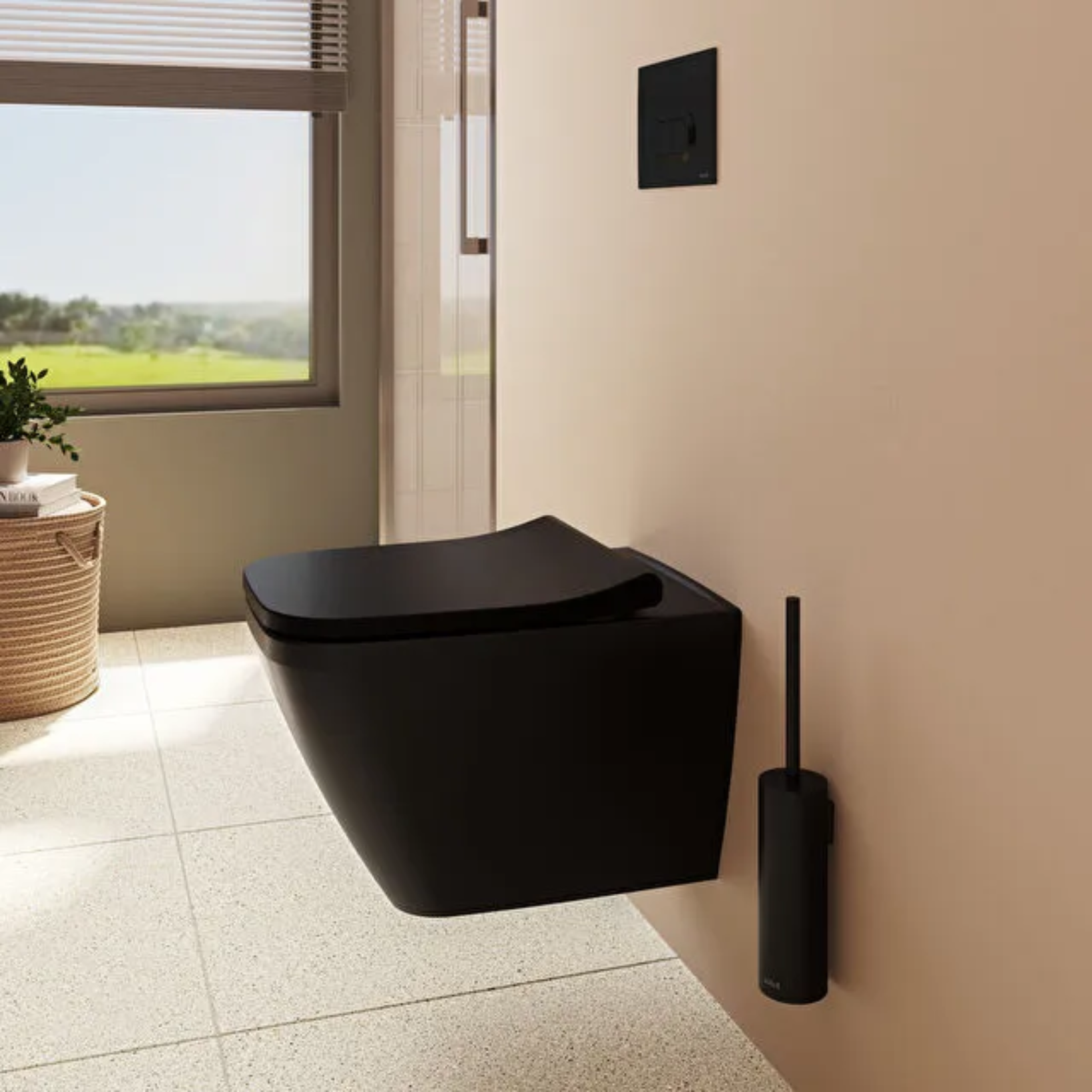 VitrA Integra Square Hangtoilet Mat Zwart (incl. Toiletbril) Secundaire afbeelding