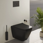 VitrA Integra Square Hangtoilet Mat Zwart (incl. Toiletbril)