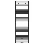 BELRAD Badkamer Radiator Zwart Mat Geborsteld – Middenaansluiting