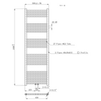 BELRAD Badkamer Radiator Zwart Mat Geborsteld – Middenaansluiting