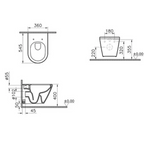 VitrA Integra Square Hangtoilet Mat Zwart (incl. Toiletbril)