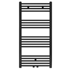 BELRAD Badkamer Radiator Zwart Mat Geborsteld – Middenaansluiting