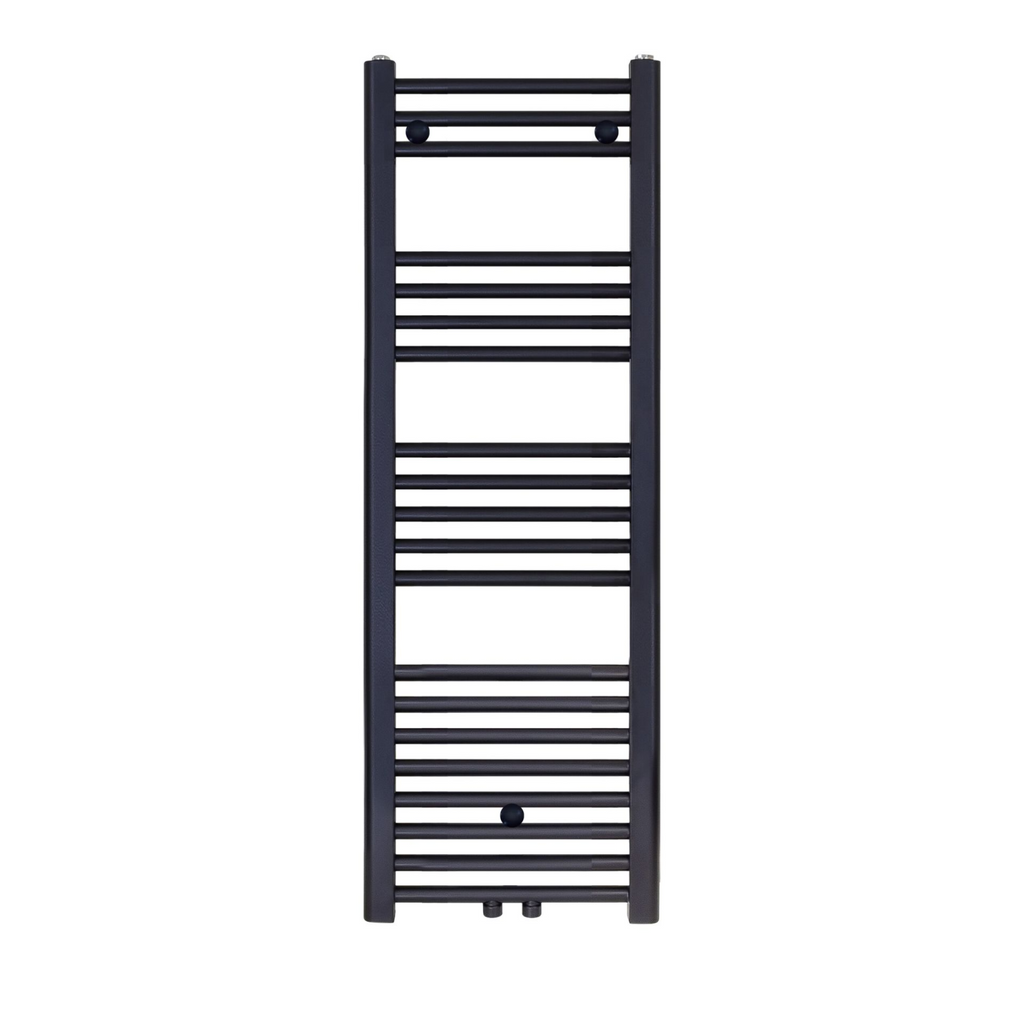 BELRAD Badkamer Radiator Zwart Mat Geborsteld – Middenaansluiting