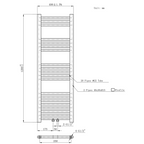 BELRAD Badkamer Radiator Zwart Mat Geborsteld – Middenaansluiting