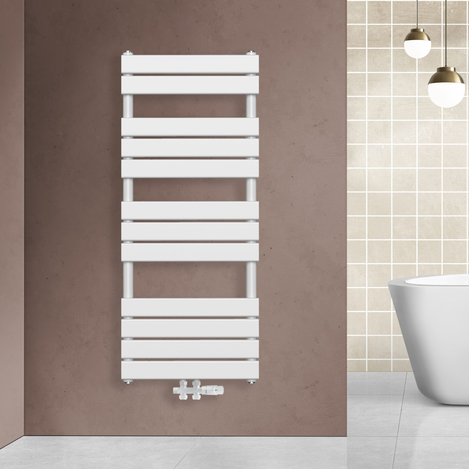 BELRAD Badkamer Radiator Wit – Middenaansluiting