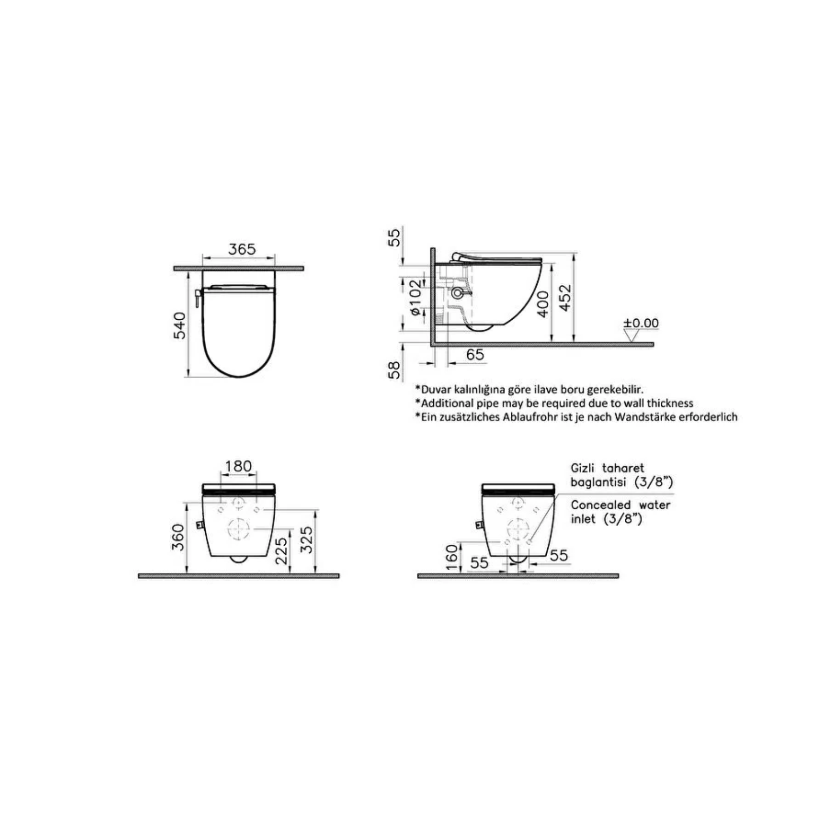 VitrA Sento Hangtoilet met Bidet Secundaire afbeelding
