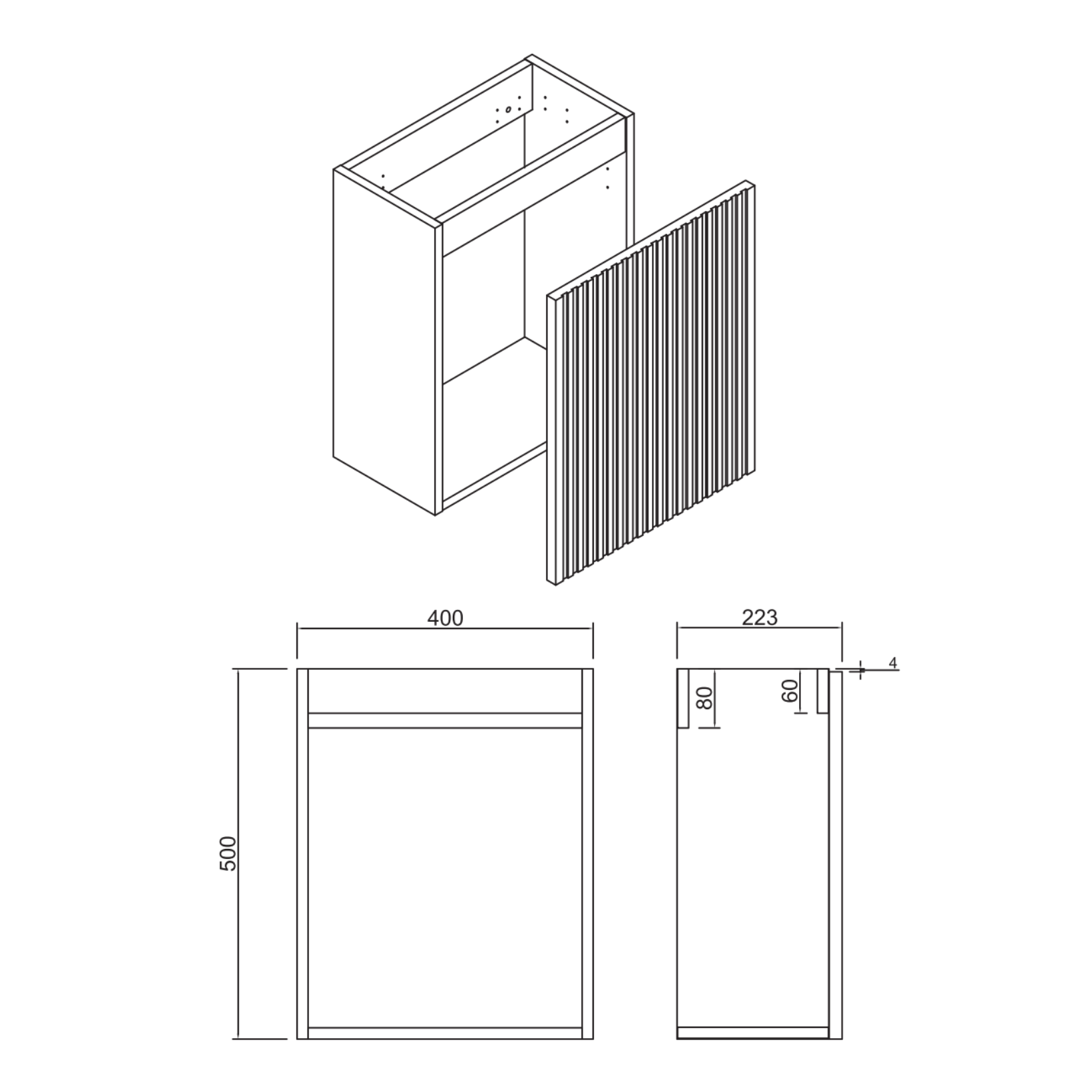 Aloni Mikaro toiletmeubelonderkast – deur rechts