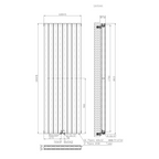 BELRAD Verticale designradiator dubbelzijdig – Middenaansluiting